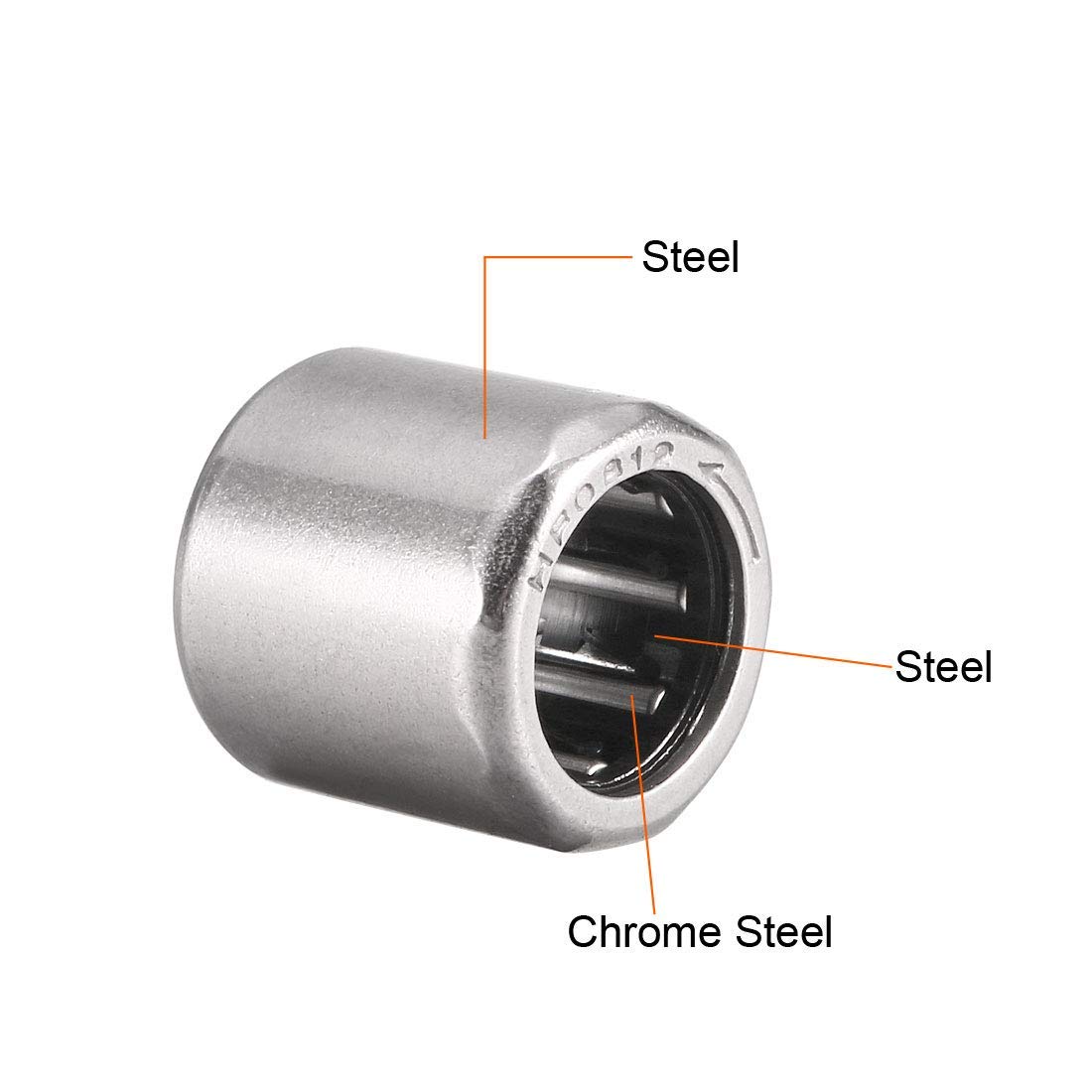 5 Roulements à Aiguilles Unidirectionnels 8x12x12 Mm – Acier Chromé, Pour Transmissions, Pompes, Moteurs 2 Temps