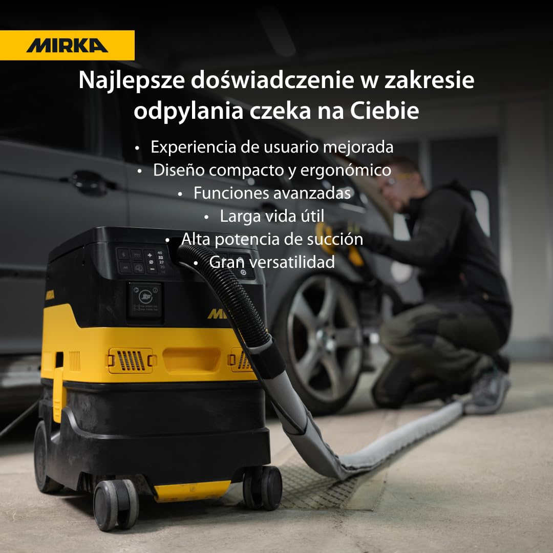 MIRKA DEXOS 1217 M AFC/odkurzacz przemysłowy klasa M/17 l, odkurzacz na mokro i sucho, automatyczne czyszczenie filtra, wąż 4 m i złączka