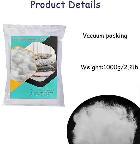 Miniatura 8 de Vseegrs Relleno de poliéster de alta calidad para animales de peluche, relleno de almohada suave y cálido para almohada de sofá, relleno de fibra