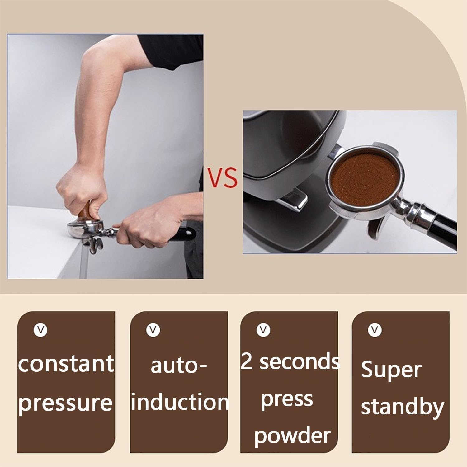Prensador Automático, Máquina Eléctrica Para Prensar Café, Presión De 10-30 Kg, Inducción Automática Y Prensado 58 Mm, Fácil Limpiar, Para Cafeterías Uso Doméstico