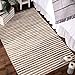 DII Chindi Home Collection Cotton Handwoven Slim Stripe Area Rag Rug, 4x6', Taupe