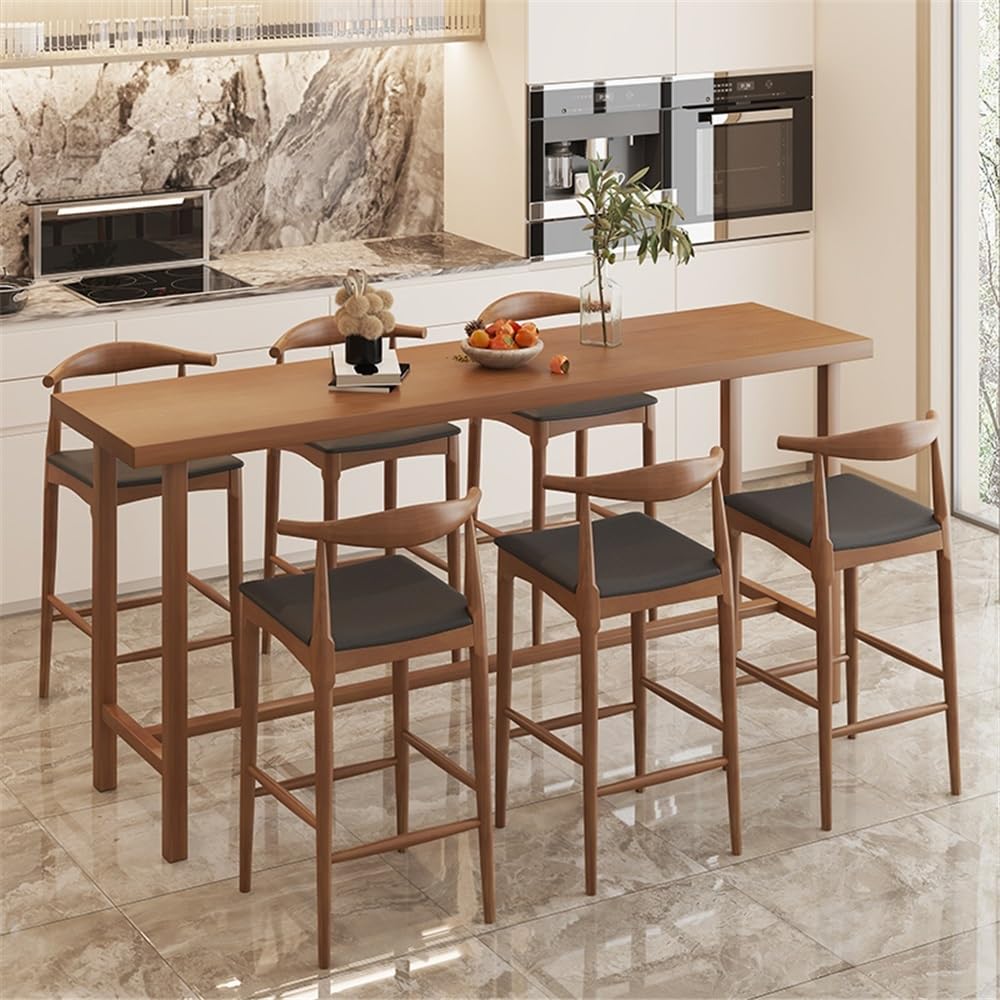 Table de Bar Table de Bar rectangulaire en Bois Simple avec Cadre Robuste, idéale for la Cuisine, Salle à Manger et Le Salon(XXL)