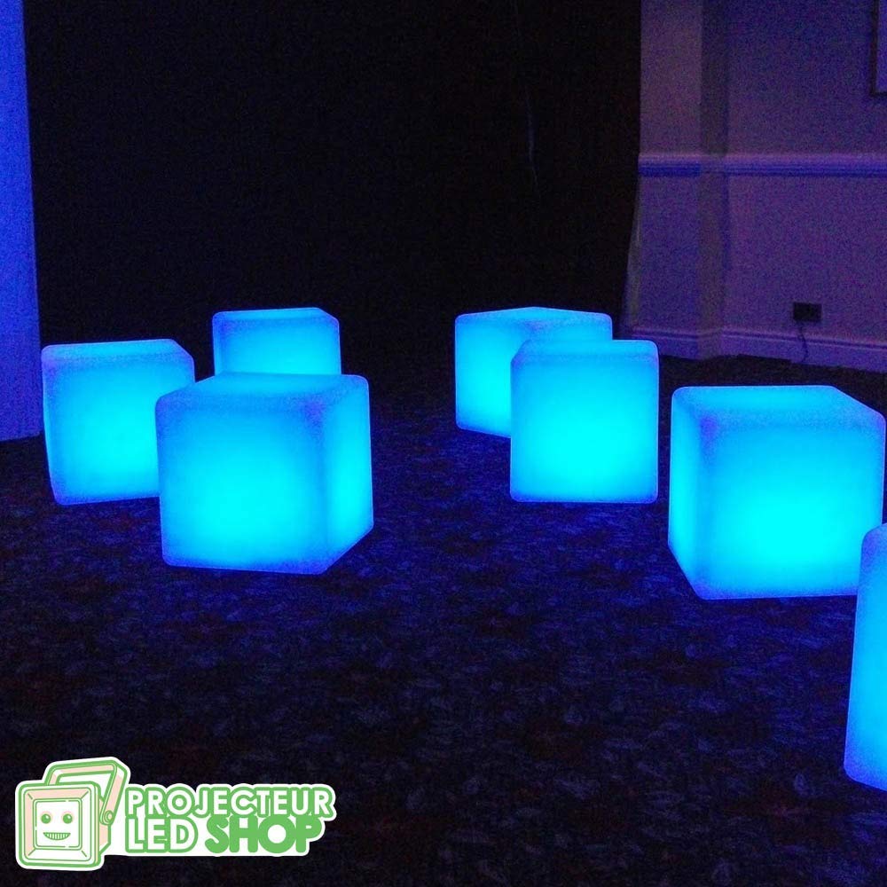 Cubo LED luminoso multicolore, 60 cm, ricaricabile senza fili