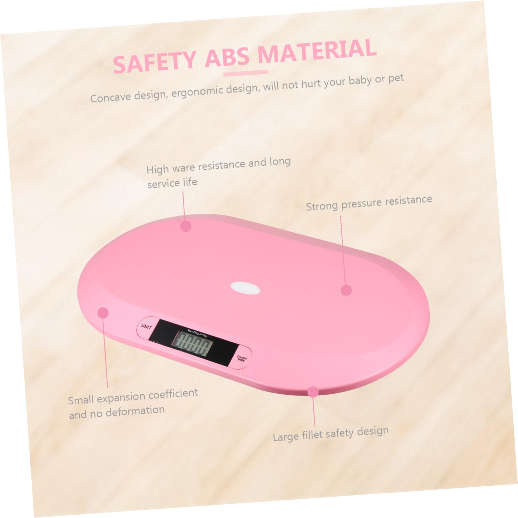 Bilancia Elettronica per Ragazzo Ragazza e Animali, Piatta 20kg Rosa