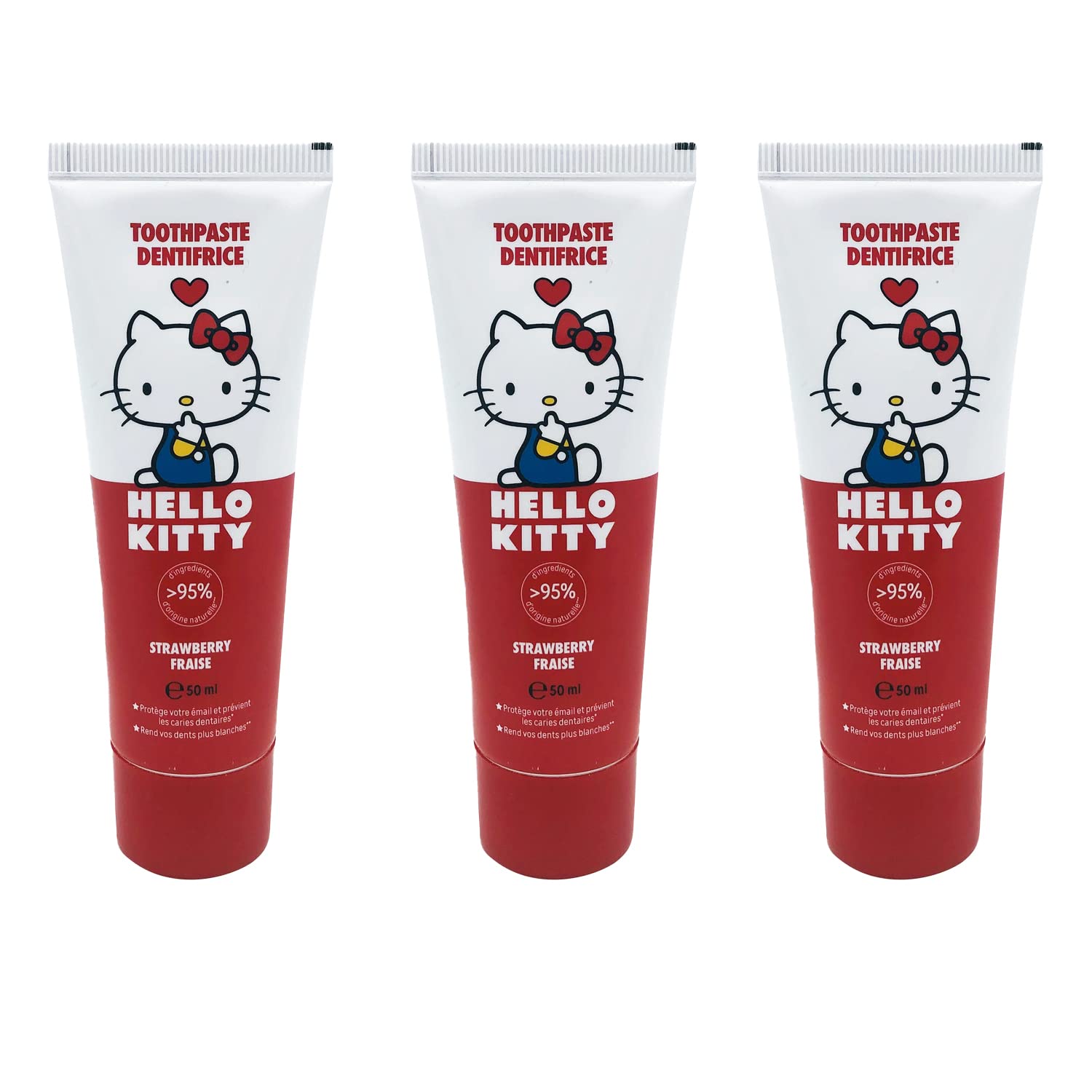 Zahnpasta 3er Set Take Care Erdbeere (3X50 ml) - Kinderzahnpasta - Zahnpasta Weisse Zähne - Zahnpasta mit Geschmack