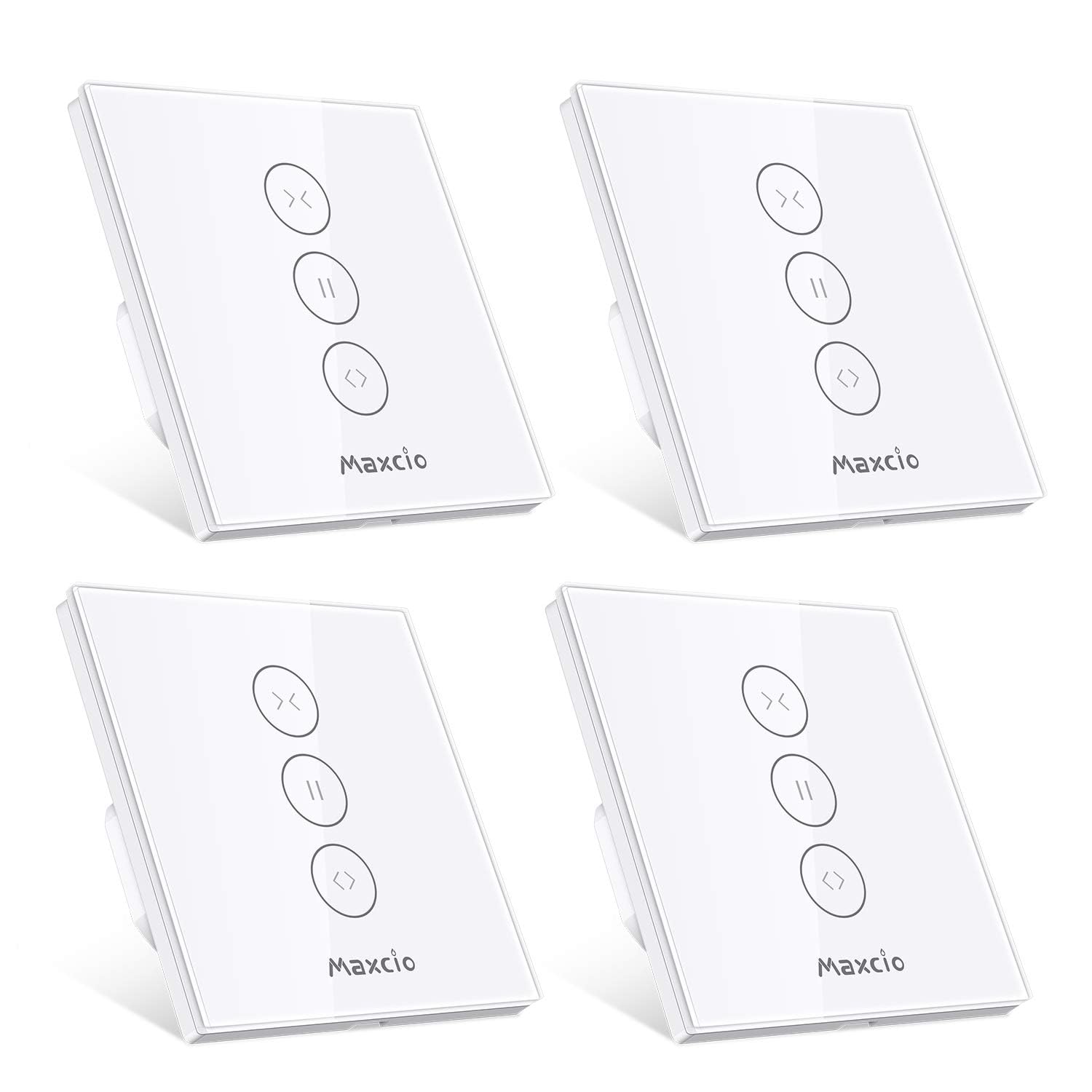 Maxcio - Timer intelligente per tapparelle, compatibile con Alexa e Google Home, telecomando app e timer, interruttore touch, conduttore zero, 4 confezioni