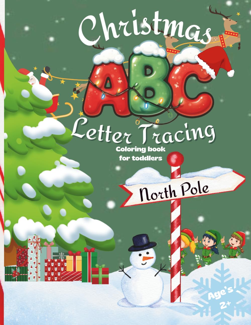 Christmas ABC letter tracing and coloring book for toddlers