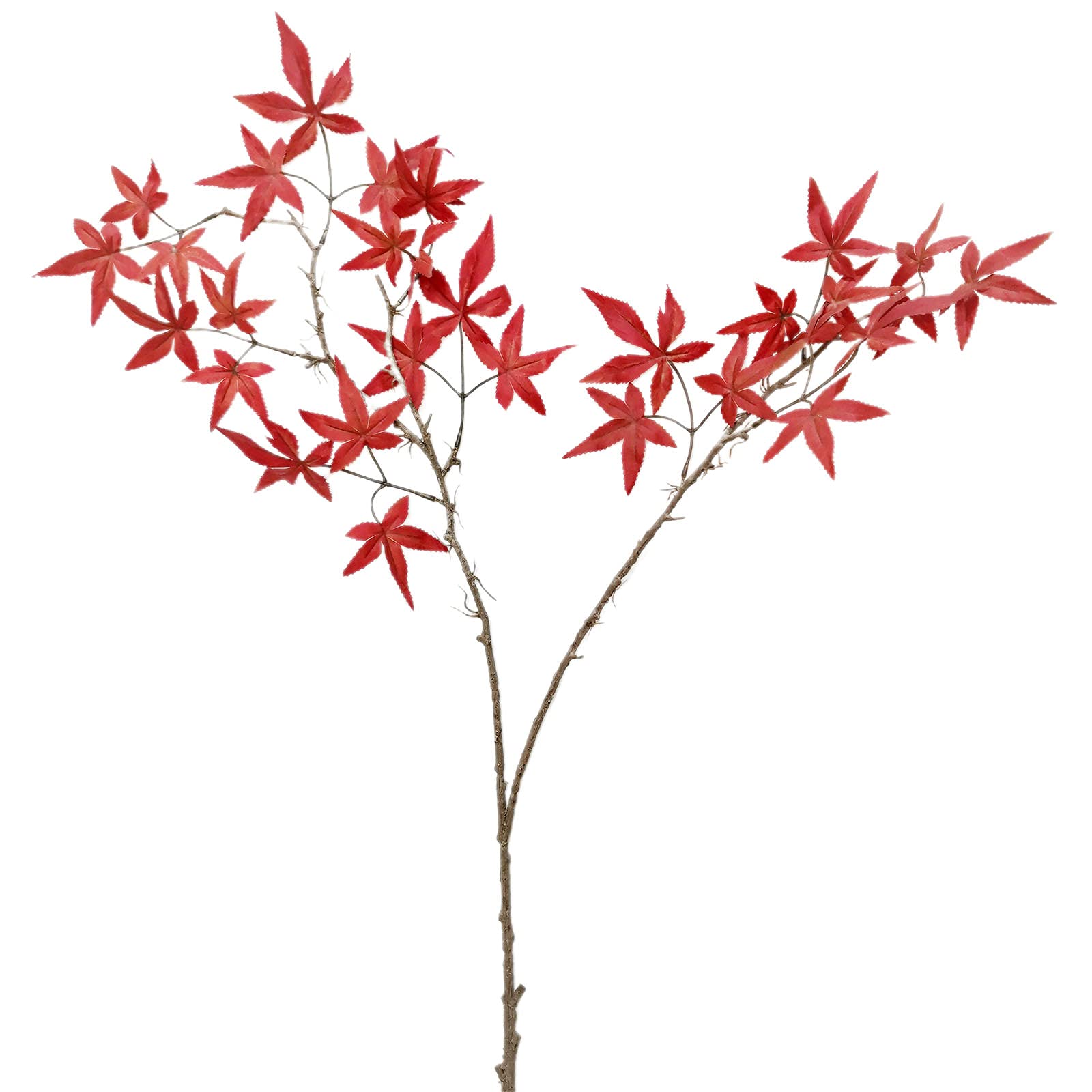 Fonzci Artificial Maple Leaves Branches, Faux Silk Leaves Branch for Vase, Fake Fall Leaves Stems, Fake Fall Maple Shrubs for Thanksgiving Christmas Festival Garland Decoration(Red,Large,4pcs)