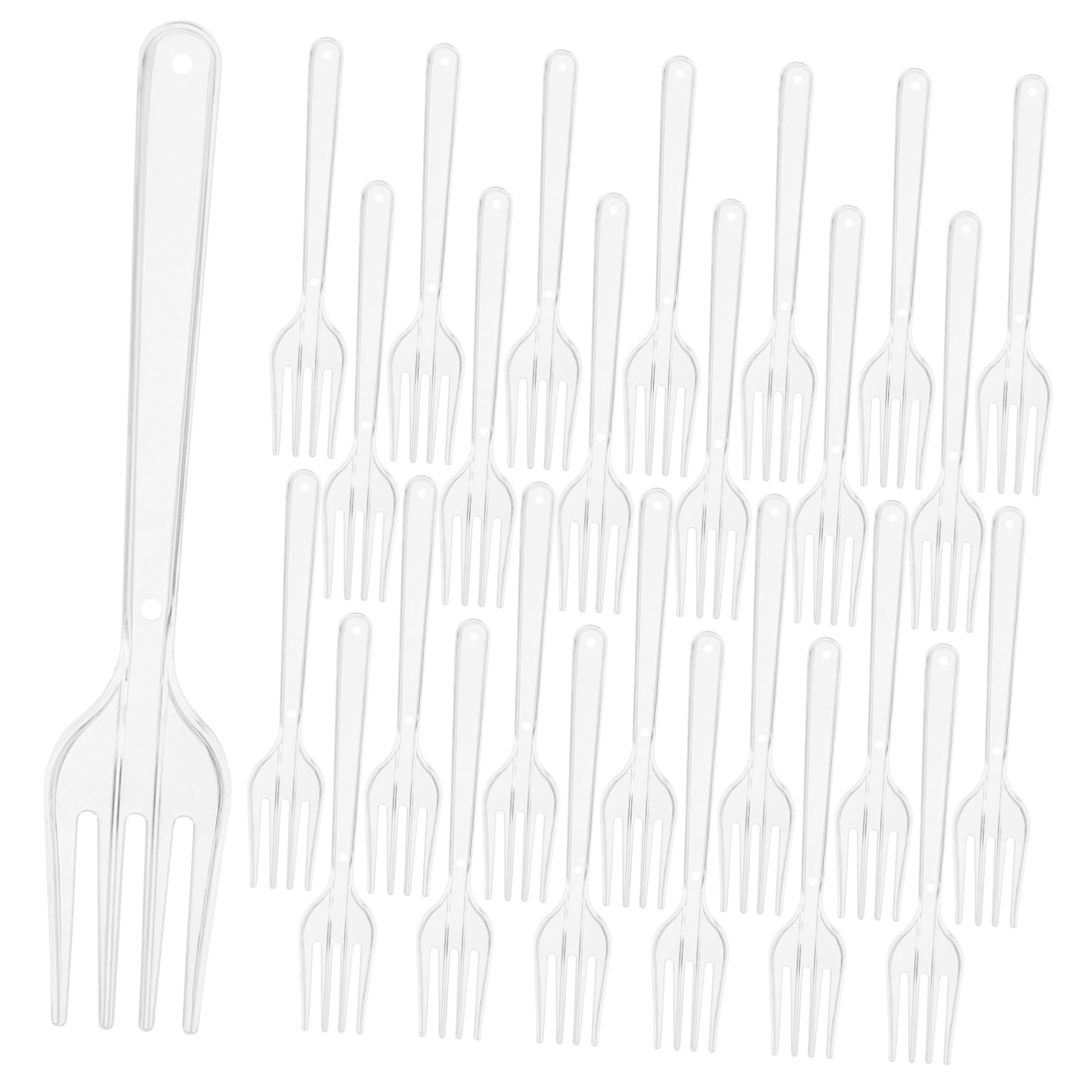 SHERCHPRY 100pcs Plastic Forks Dinner Forks for Salad Parties Events Catering Smooth Handle Easy to Clean Tableware for Home Restaurant Outdoor Use