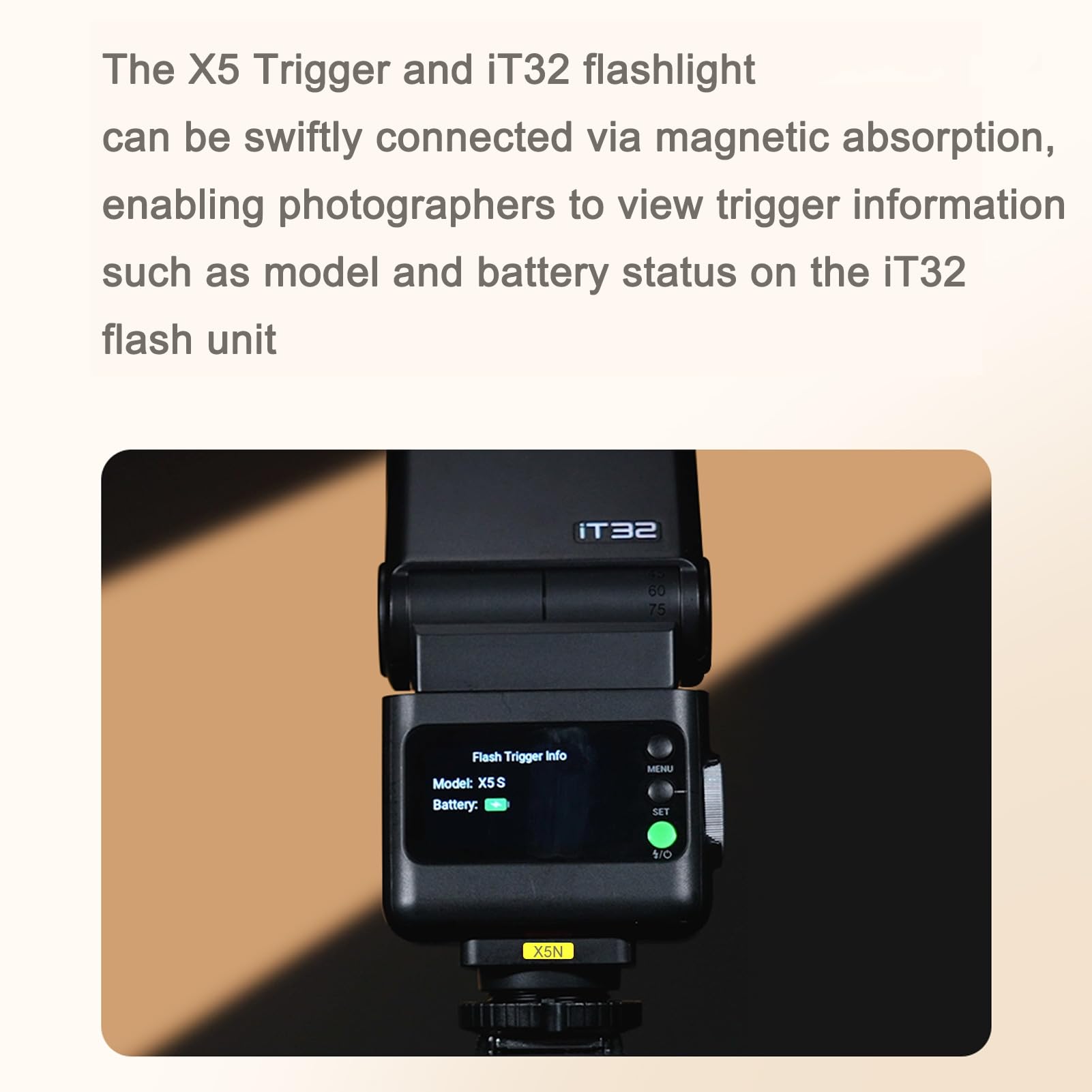 GODOX iT32 TTL - Flash para cámara y flash inalámbrico X5N, 1/8000s HSS GN18, tiempo de recarga de 1,5 s, luz LED integrada con difusor suave y filtro magnético para cámaras Nikon