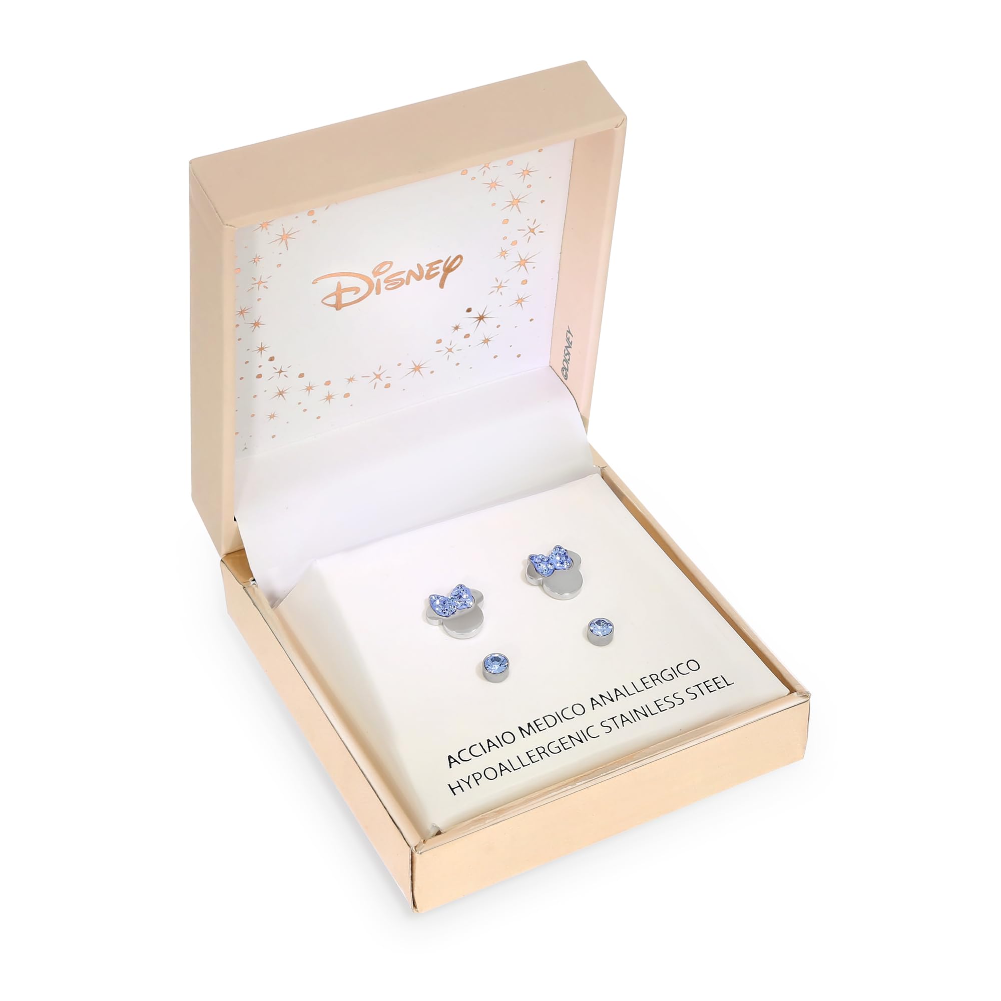Disney Boucles d'oreilles Minnie pour Fille en Acier Inoxydable et Cristal de Zircone