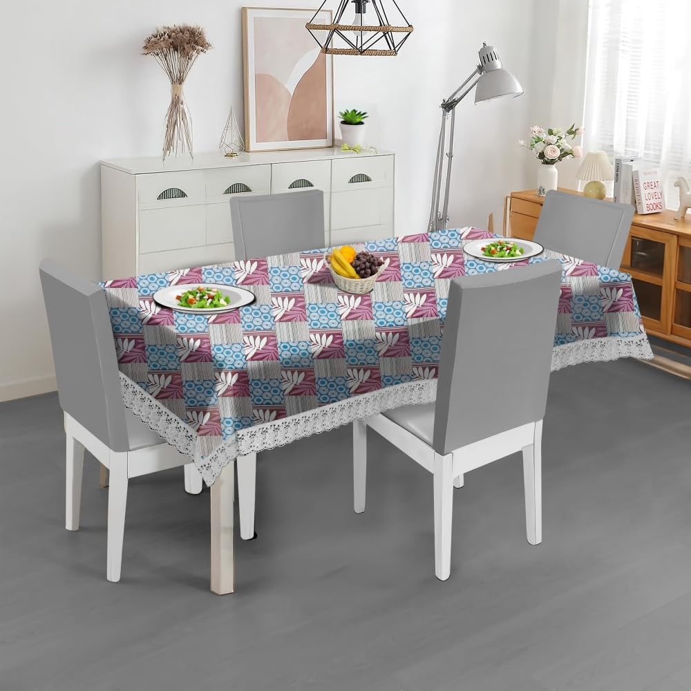 the furnishing tree rectangular shaped wxl 60x108 inch 8 seater table cover surface pattern grey, waterproof pvc