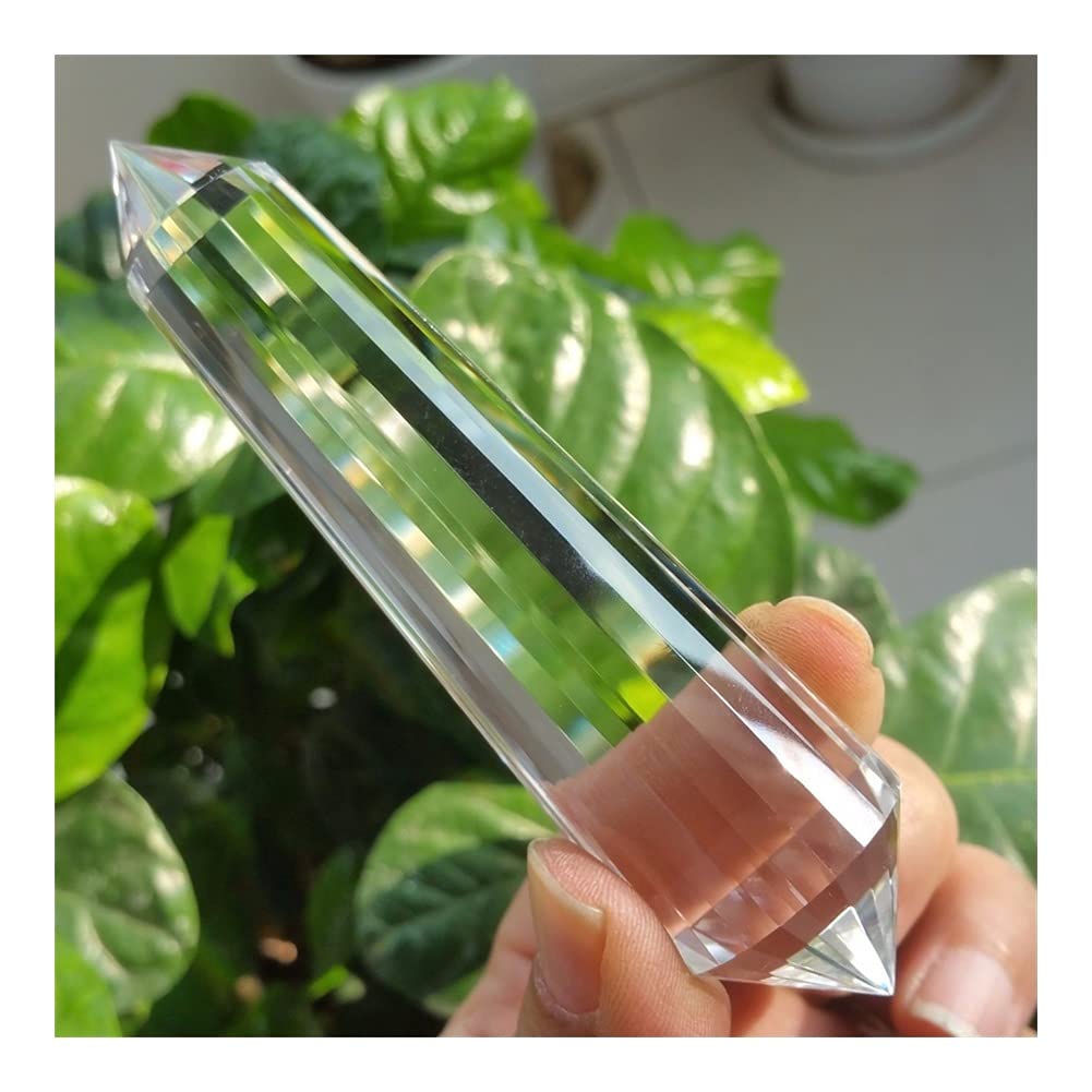 Heilender Mineralstein 24 Facetten Drop Shipping Natürlicher klarer Quarzkristall Edelsteinpunkt Reiki Bergkristall Vogel inspiriert Zauberstab Balance Edelstein Dekoration Raumdekoration