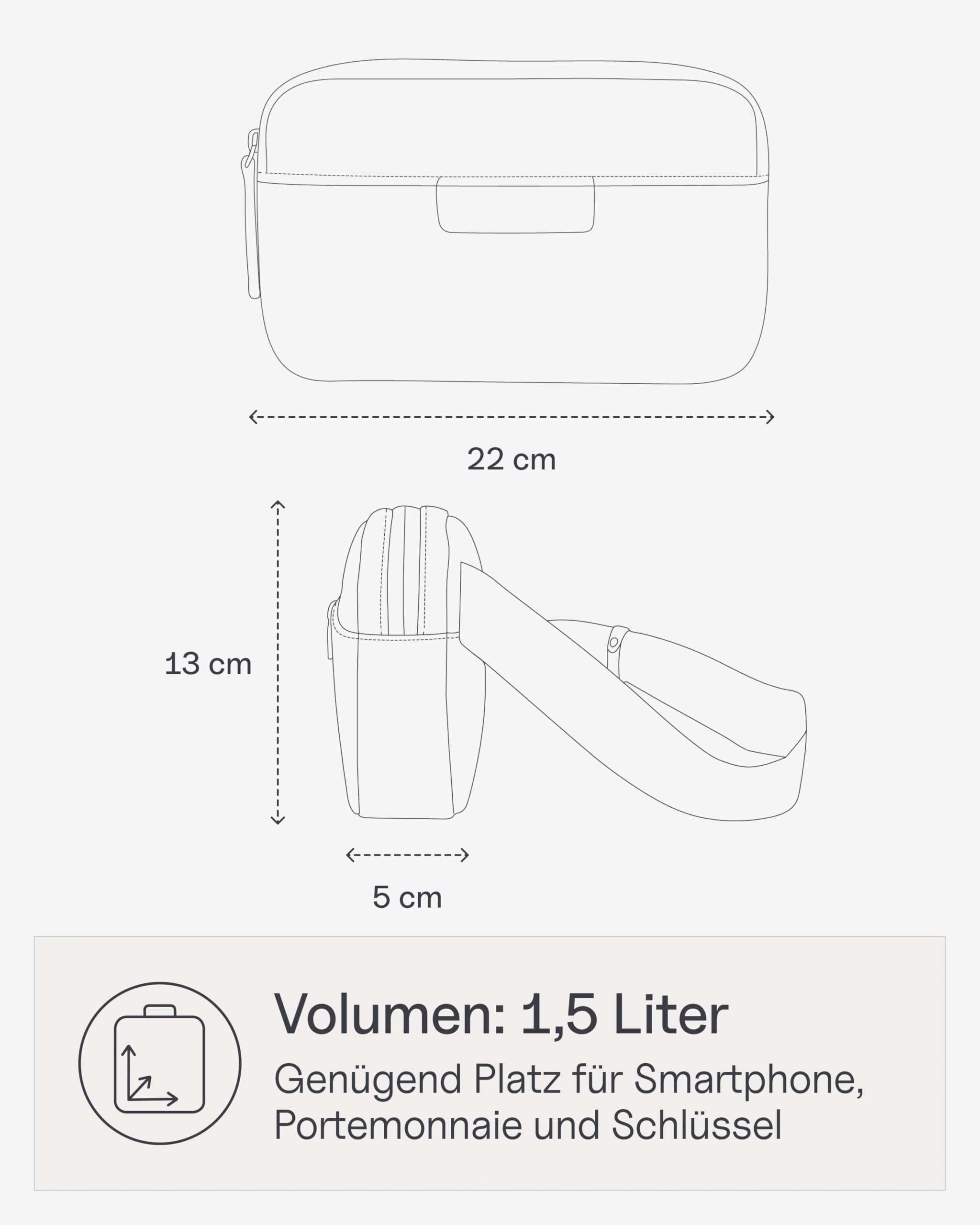 Kapten & Son Bauchtasche Bergen Crossbody 1,5 L | Bauchtasche Damen & Herren | Handtasche | Umhängetasche klein | ideal für Reisen, Alltag, City
