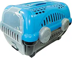Furacão Pet Luxo Caixa de Transporte, Azul/Cinza, 2