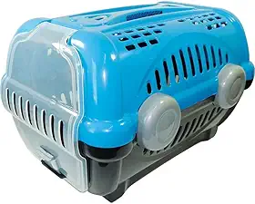 Furacão Pet Luxo Caixa de Transporte, Azul/Cinza, 2