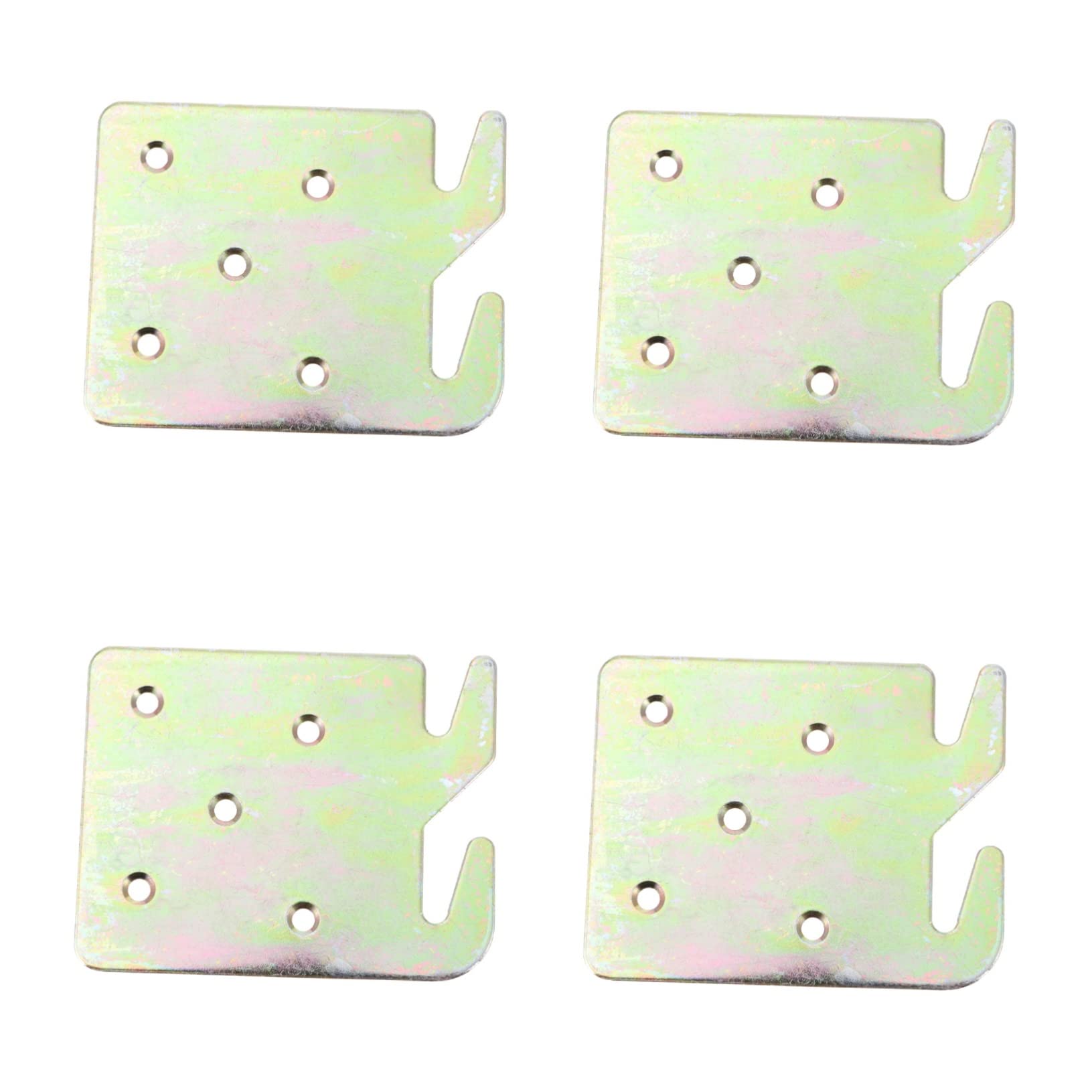 Zerodeko 4pcs Bed Hook Bed Rail Connector World Maps Watch Rail Hook Plates for Beds Bed Rail Bracket Bed Rail Fitting Bed Rail Slot Bracket Bed Shelf Frames European Style Iron Accessories