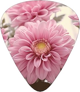 Retro Style Pink Flowers Guitar Picks 12 Pack Bass Picks with Organizer Box Guitar Plectrum Includes Thin Medium Heavy Guitar Picks Ukulele Picks for Bass Acoustic Electric Guitars