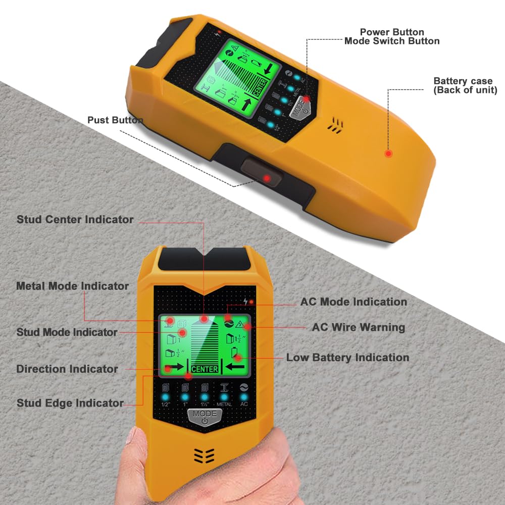 Stud Finder - Locate Wood, Metal & Live Wires -4