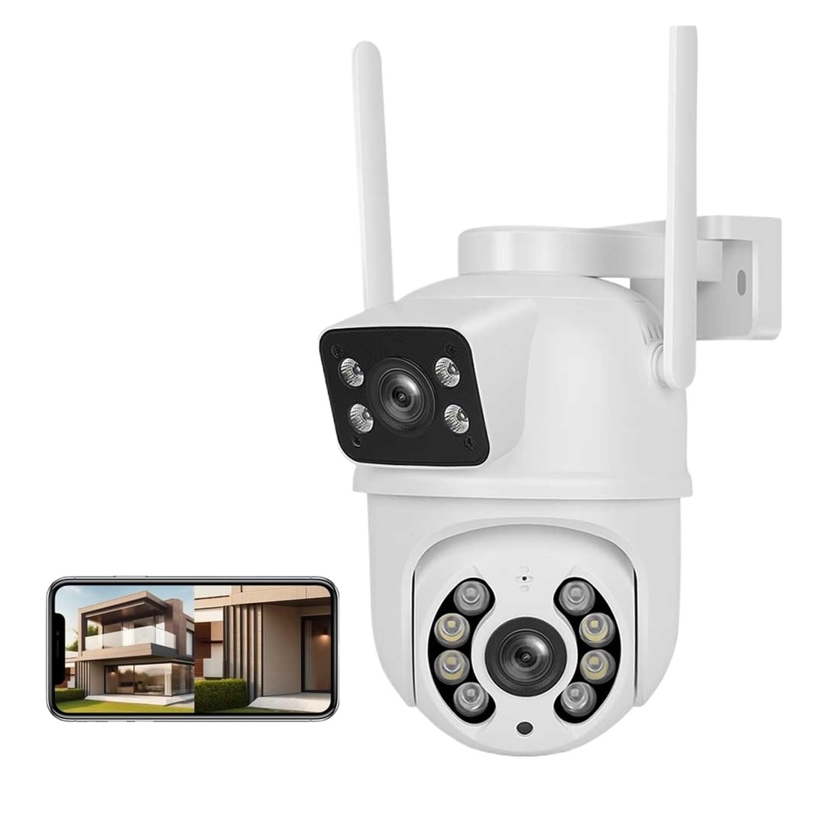 JVDDI 4MP PTZ Wifi Camera With Dual Lens Dual Screens AI Human Detection Wireless Outdoor CCTV Security IP Camera(ADD 32G)