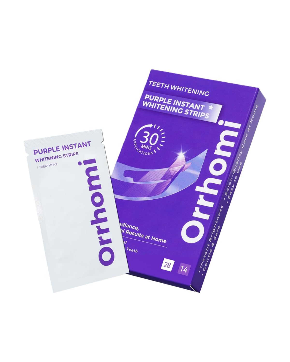 Teeth Whitening Strips 14 Treatments Enamel Safe for Sensitive Tooth Whitens Teeth Purple Whitening Strips Removes Yellow Stains