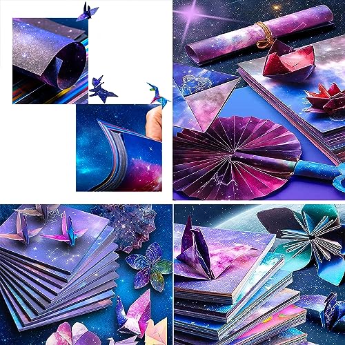 Miniatura 2 de Plstod 150 Hojas De Papel De Origami De 15 X 15 Cm, De Doble Cara, En 36 Cielo Estrellado, Papel Para Manualidades, Multicolor, Para Manualidades Y Proyectos De Manualidades Para Niños Y Adultos