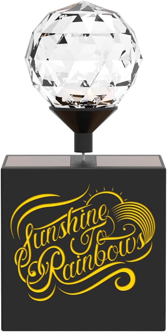 Solar Powered Suncatcher with 50mm Rotating Crystal Ball Rainbow Light Maker