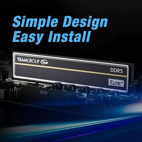 Miniatura 4 de TEAMGROUP Elite Plus DDR5 32 GB (2 x 16 GB) 6400 MHz PC5-51200 CL52 sin búfer sin ECC 1.1V UDIMM 288 pines Módulo de memoria de escritorio Ram Negro