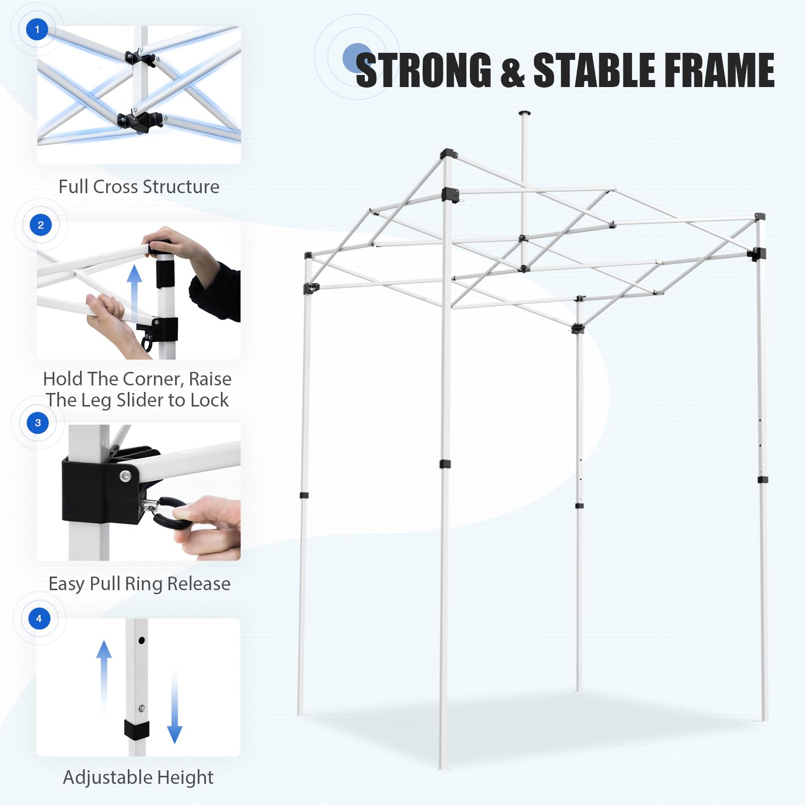 EAGLE PEAK Namiot pop-up 1.5x1.5 m, Przenośny namiot ogrodowy z jedną zdejmowaną ścianą przeciwsłoneczną, Pokrowiec w zestawie, Różowy