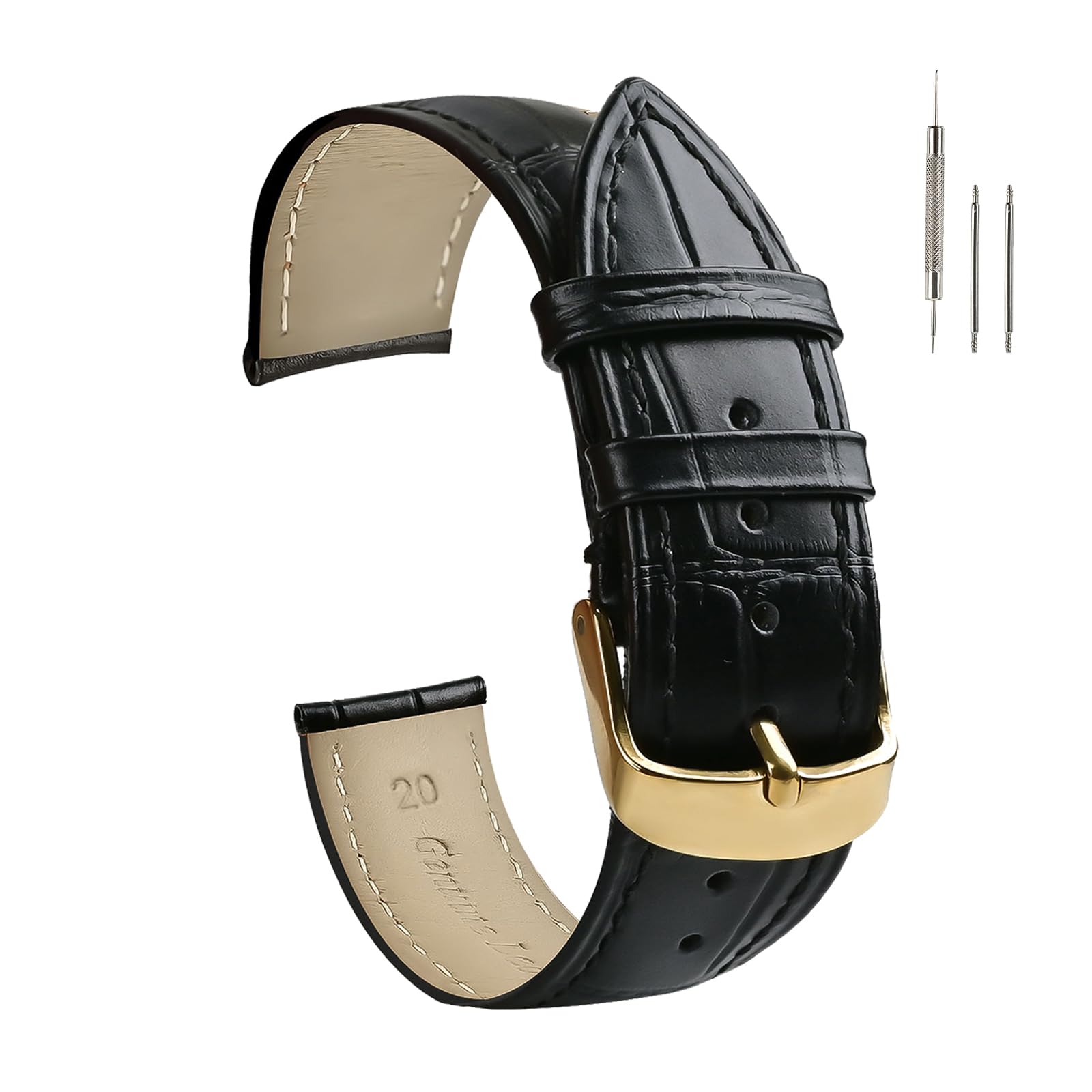 Euarnalie Leather Watch band 20MM 22mm Quick Release Watch Bands Genuine Leather Watch Strap for Men Women