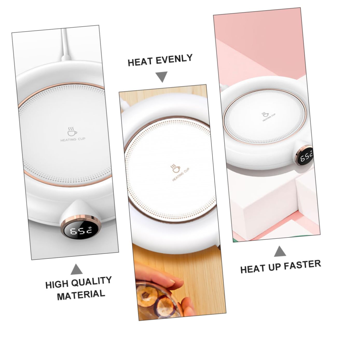 Gatuida 1pezzi Sottobicchiere Riscaldante USB per Tazze da Caffè Latte e Tè Conservazione del Calore della Temperatura e Anti-schizzo