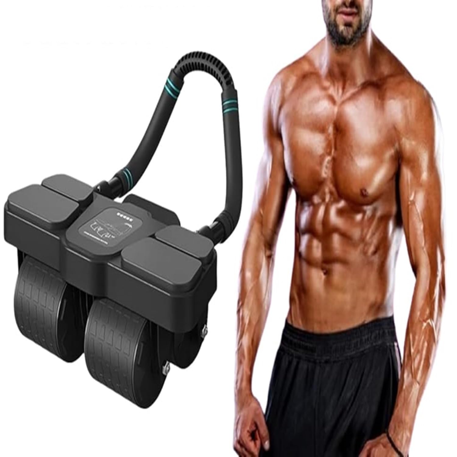 IGNOTI Automatic Rebound Ab Abdominal Exercise Roller Wheel, Ab Roller Wheel with Knee Mat, Ab Workout Equipment, Smooth Rebound, Fitness Home Gym Exercise Tool for Abs, Core,Four Elbow-image-21