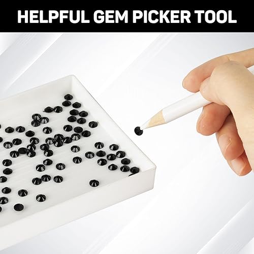 Miniatura 5 de B7000 - Pegamento para joyería con 20100 piezas de diamantes de imitación negros con parte trasera plana para manualidades, gemas negras con