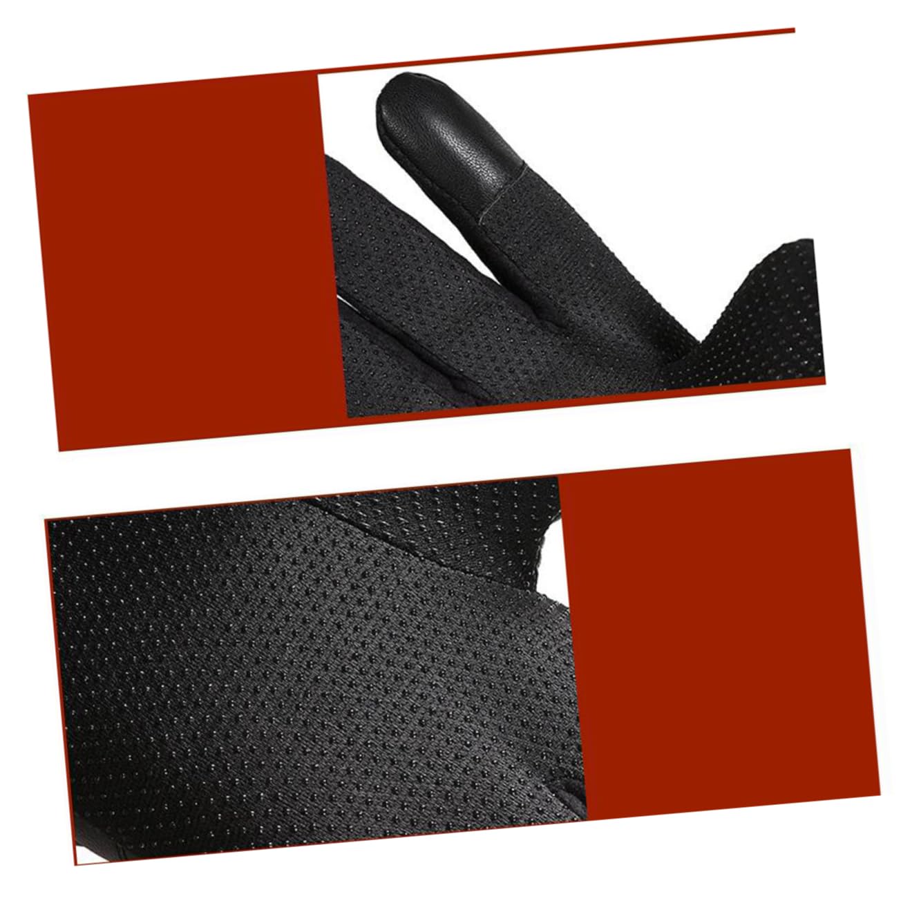 3paia Guanti Pu Pelle Spessa Antivento e Caldi Per Inverno Per Sport Outdoor Ciclismo Arrampicata e Attività All Aperto Nero