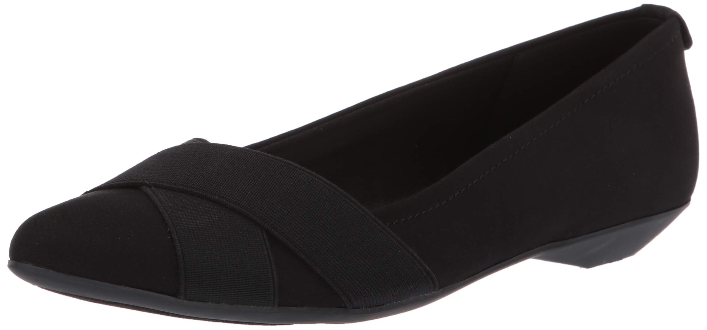 Anne Klein Women's Oalise Ballet Flat, Black/Black, 8.5 UK