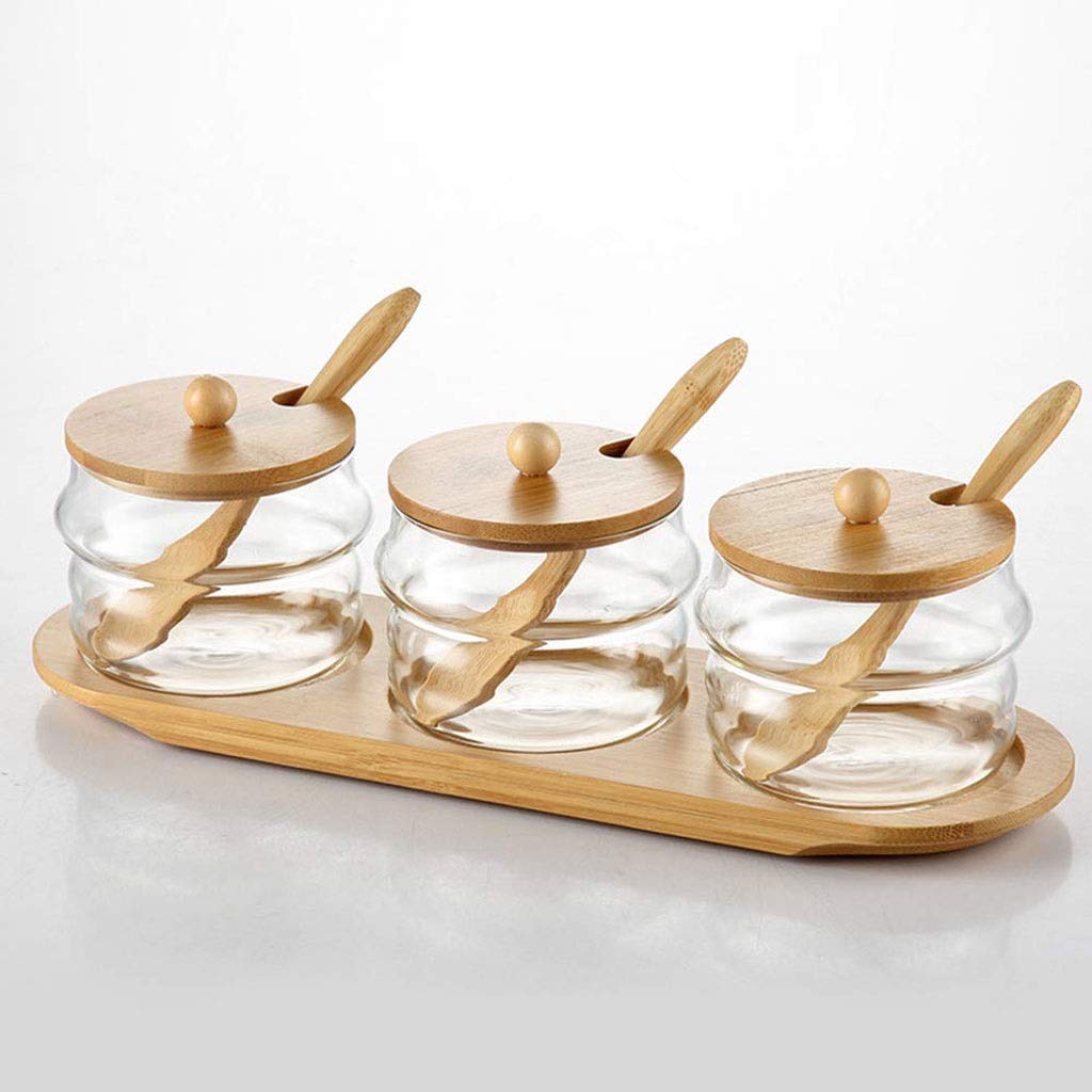 CMBSSTFC Barattoli per condimenti, Contenitore per Sale da Cucina, Scatola per condimenti - Set di barattoli per condimenti in Vetro, Bottiglia di spezie per la casa