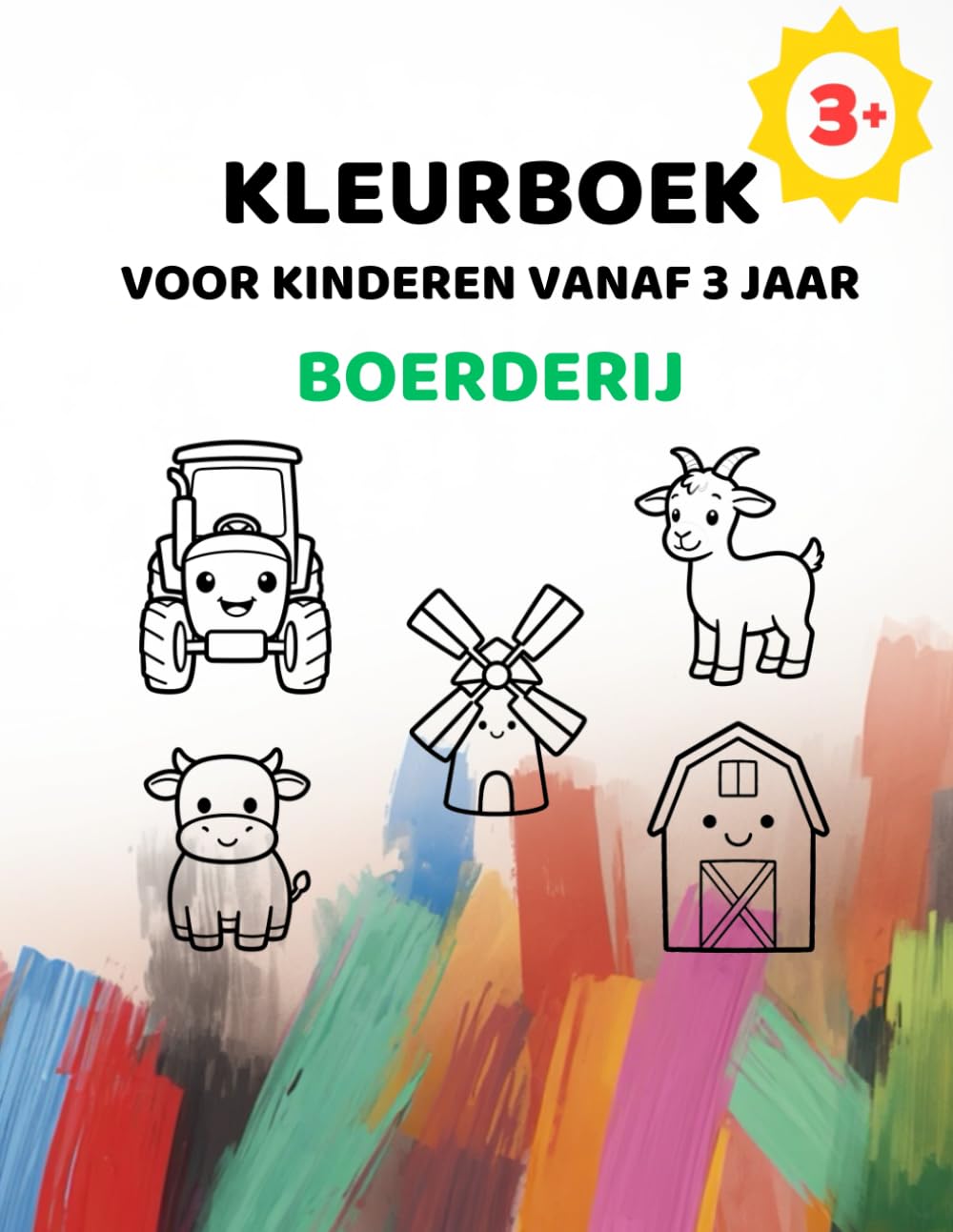 Eenvoudig Kleurboek voor Kinderen vanaf 3 Jaar: Boerderij: Grote afbeeldingen met extra dikke lijnen