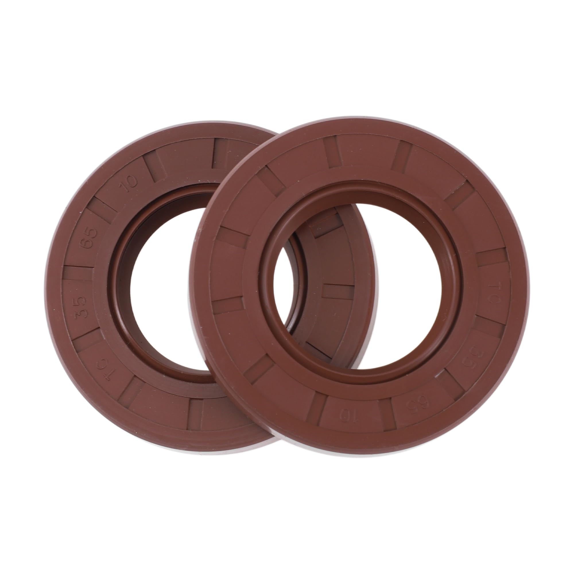 HEROFFIX Universal Oil Seal TC Seal Ring Rotary Shaft Seal 35x65x10mm High Pressure FKM Rubber Brown 2 Pcs