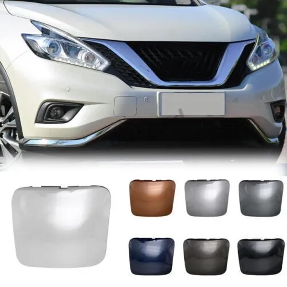 Cubierta Gancho Remolque Nissan Micra K14 2014-2016 - Tapa Parachoques Delantero, Color Original, ABS