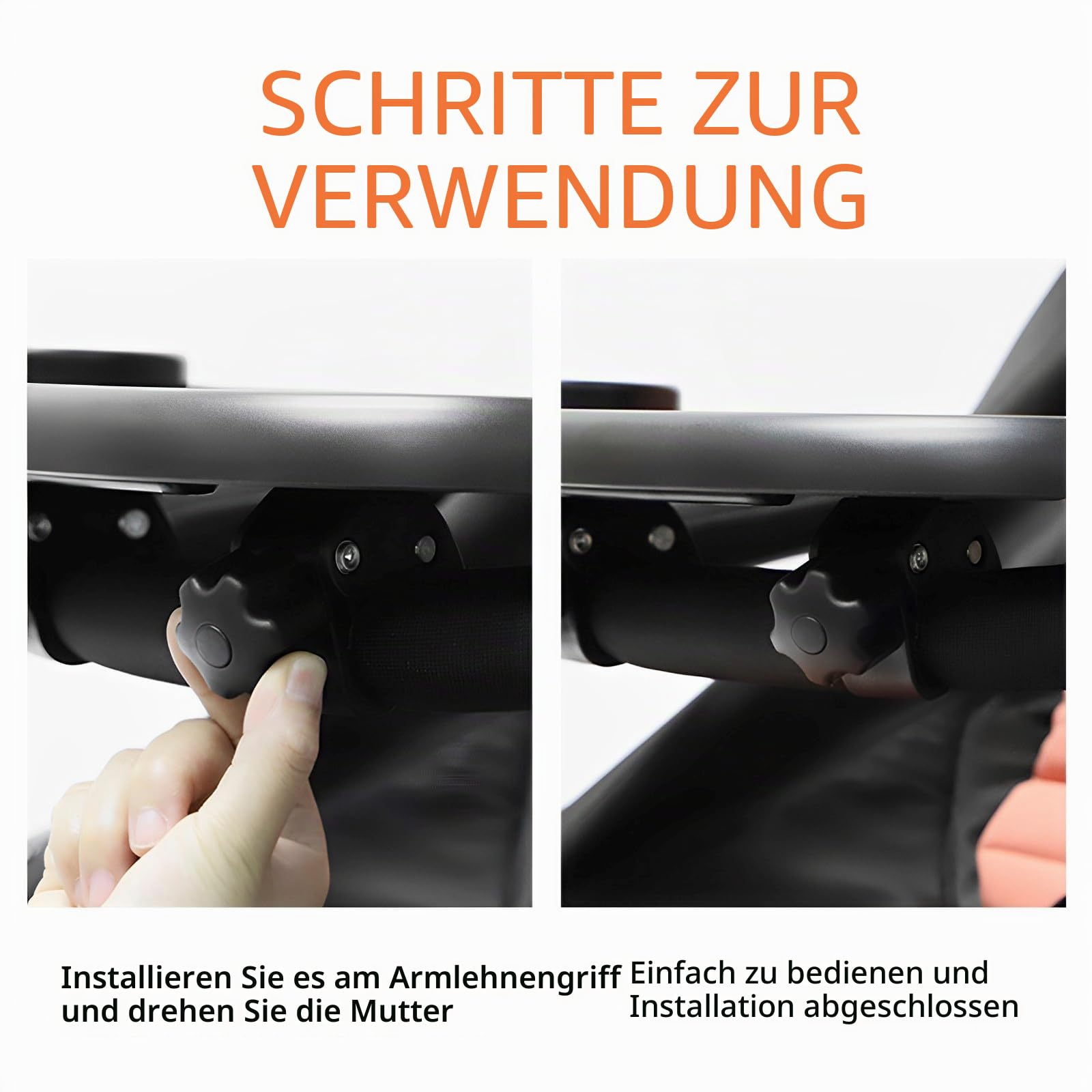 Snack-Tablett für Kinderwagen mit Getränkehalter, universelles Tablett für Kinderwagen, herausnehmbares Snack-Tablett für Kinderwagen mit verstellbarer Schnalle und 2 Haken, wiederverwendbarer
