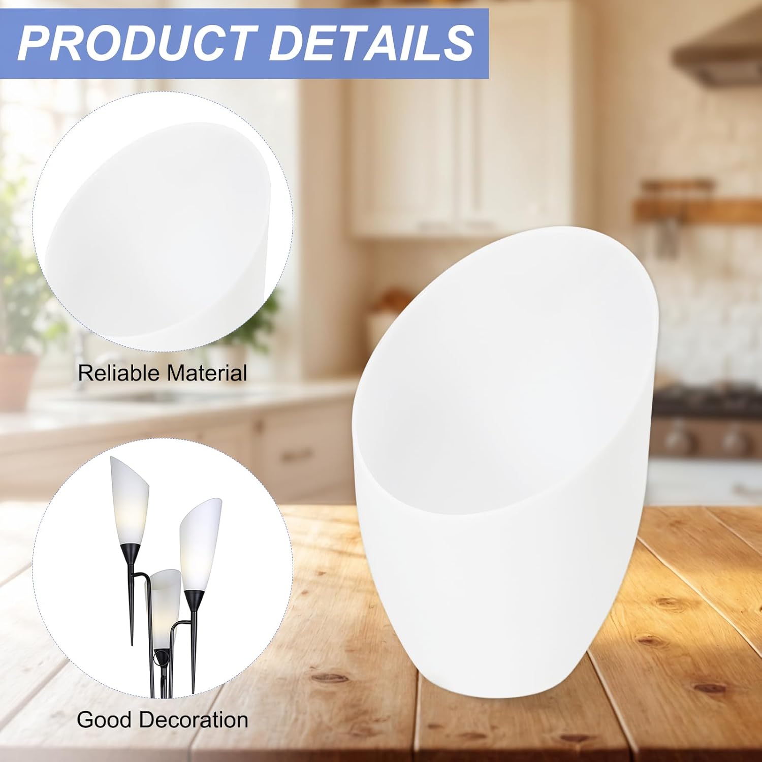 PATIKIL 1.65" Hole Plastic Lampshade & Lamp Shade Rings, 4 Sets Horseshoe Light Covers E27 Light Sockets Retaining Rings for Multi-Head Stand Up Lamp Light, White