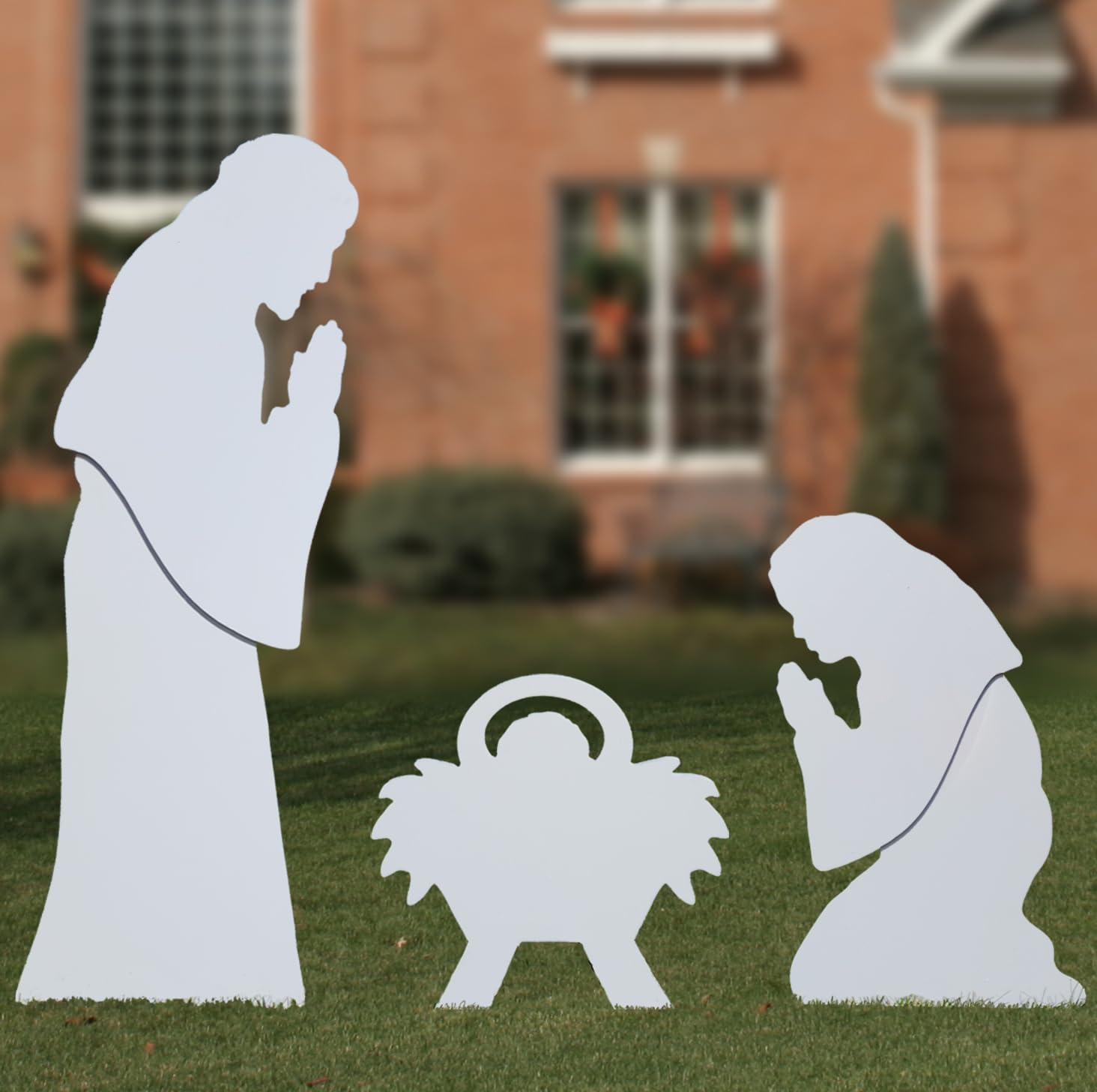 FrontYard Originals All Weather Life Size Outdoor Nativity Set, Waterproof, Made in USA, Durable Material, Simple Assembly, Easy Storage, Yard Nativity Set.