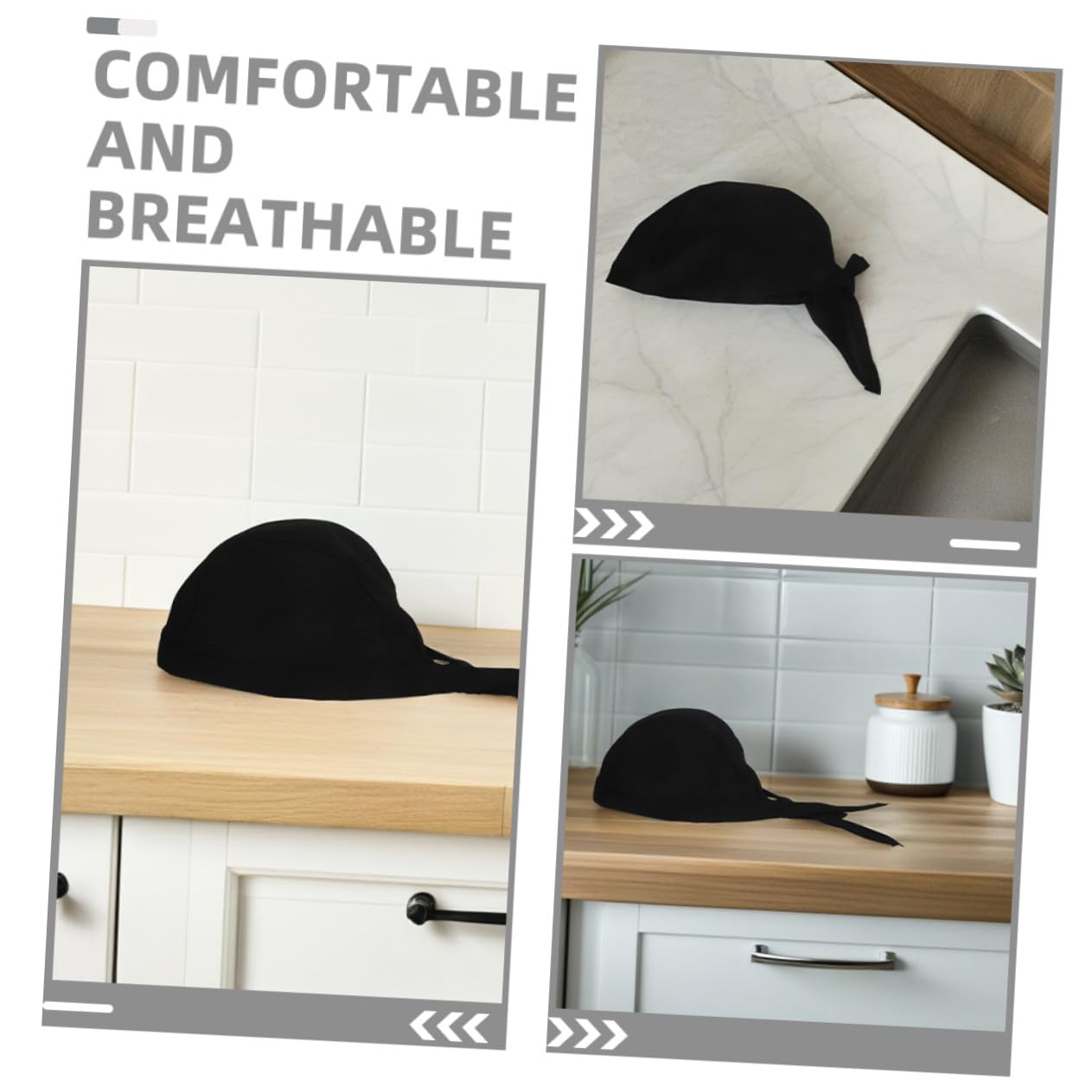 BESPORTBLE 12pezzi Cappelli da Cuoco Giapponesi con Coda Cappelli da Cuoco Elastici Unisex da Cucina per Uomo e Donna per Uso in Ristoranti e Hotel Nero