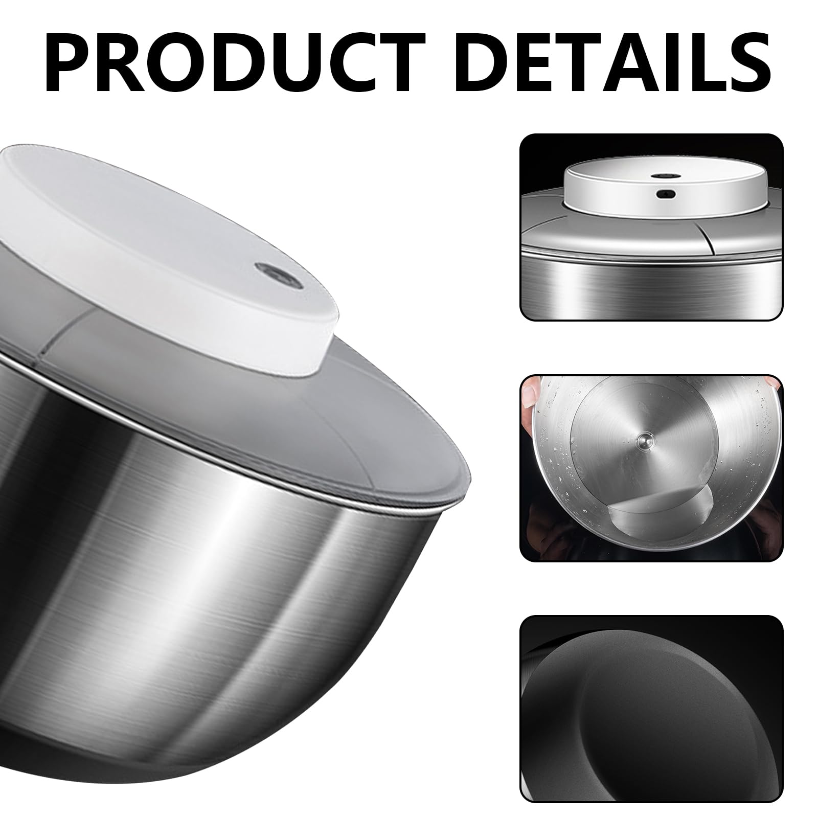 Centrifuga per Insalata, Centrifuga per Lattuga Automatica da 4,8 Litri, Asciuga Insalata Centrifuga di Grande Capacità in Acciaio Inossidabile, Elettrico USB Drenare Rapidamente Lava Insalata per Fru