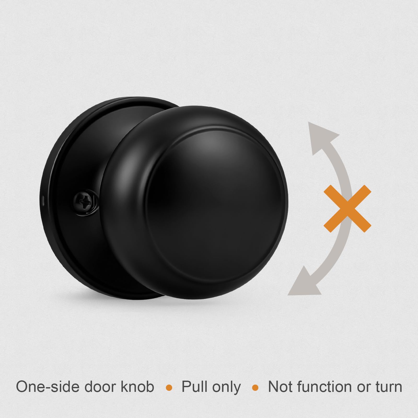 Black Dummy Door Knobs - 4 Pack -6