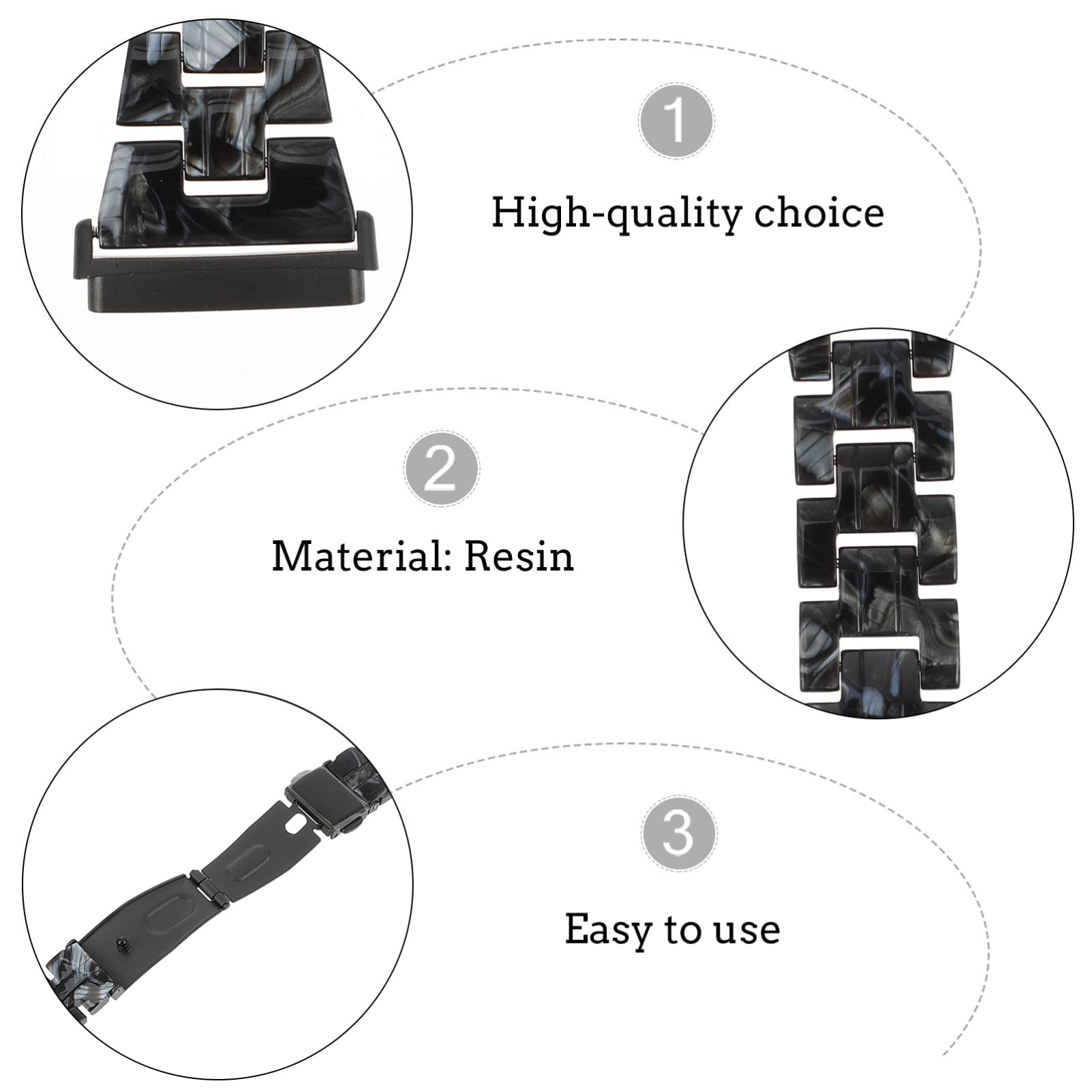 Uonlytech 3pièces Bracelet Résine Pour Montre Compatible Avec Sense Design Élégant Et Confortable Pour Toutes Les Occasions
