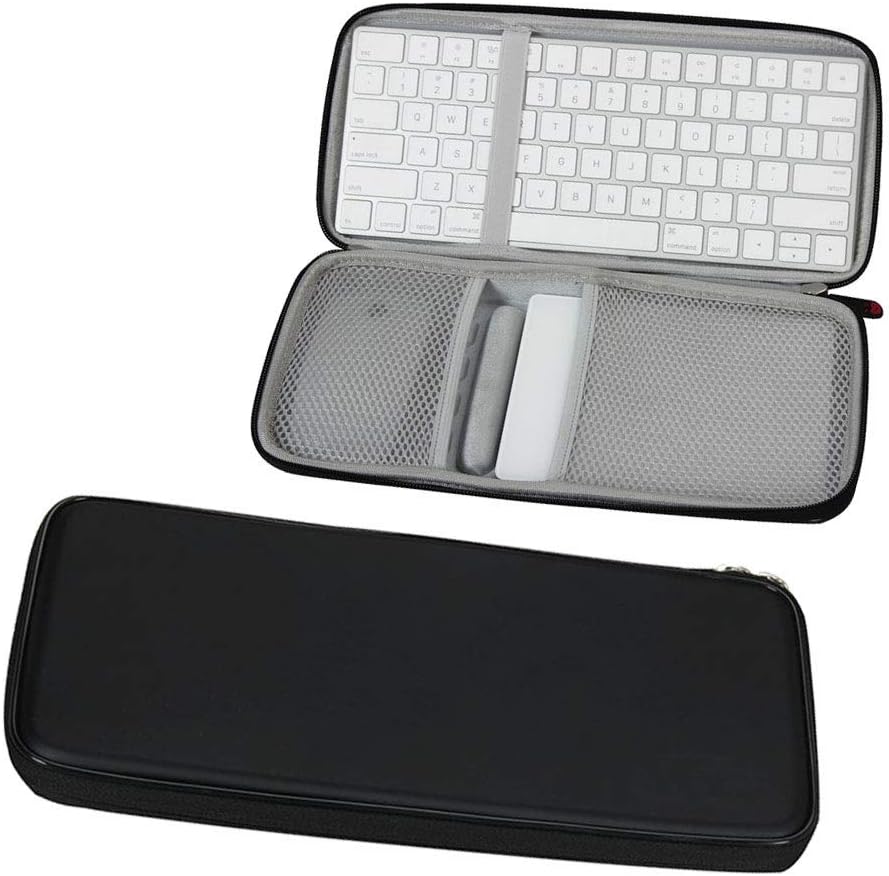 Hard Travel Case for Apple Magic Keyboard MLA22LL/A + Trackpad 2 MJ2R2LL/A + Mouse Bluetooth (PU, Black)