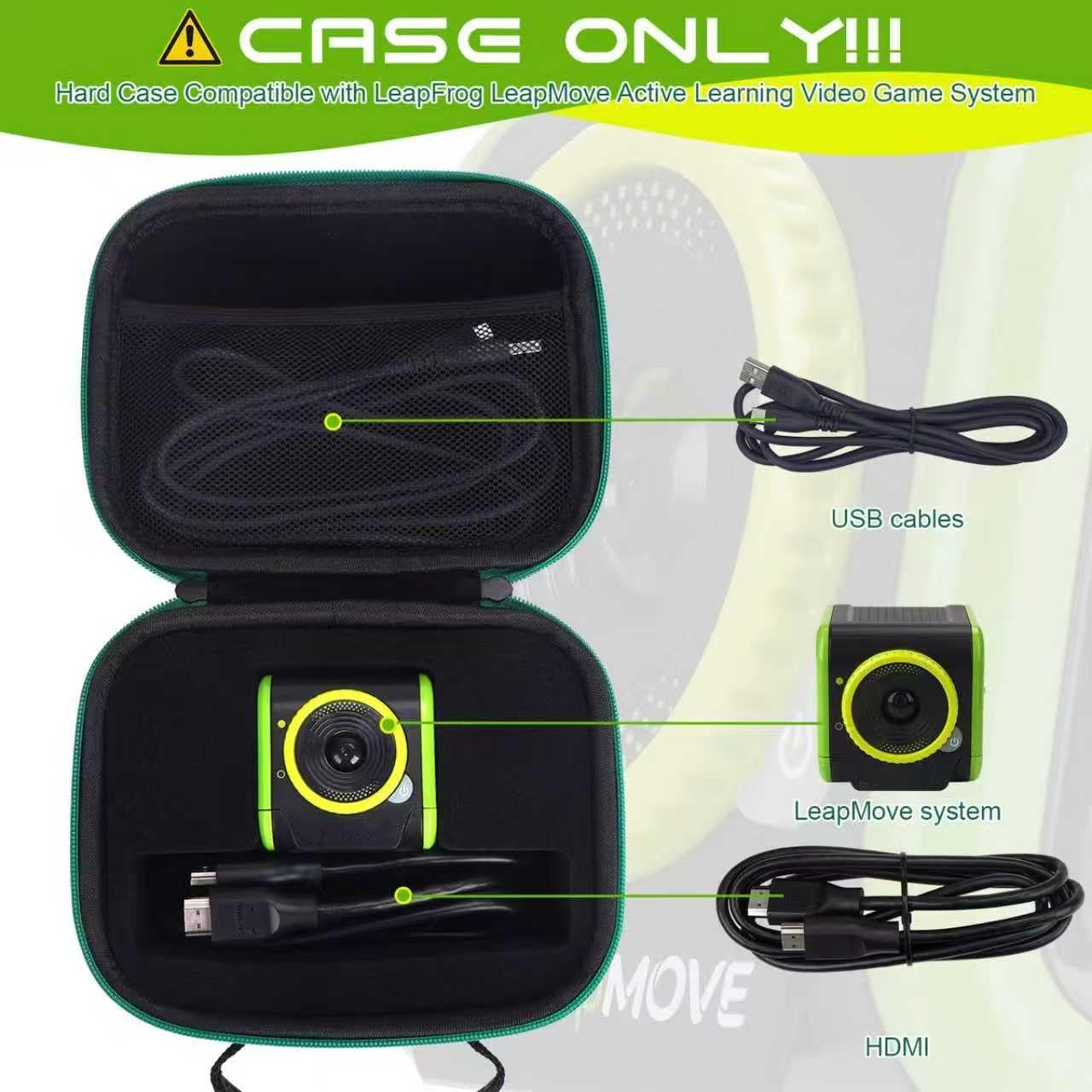 YouKnow Hard Case Compatible with LeapFrog LeapMove Active Learning Video Game System with Removable Custom Sponge Insert (Only Case)