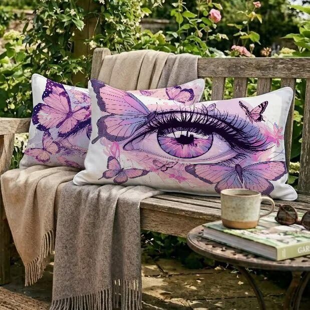 Housse coussin extérieur en lin blanc de qualité supérieure L-P82 - 3