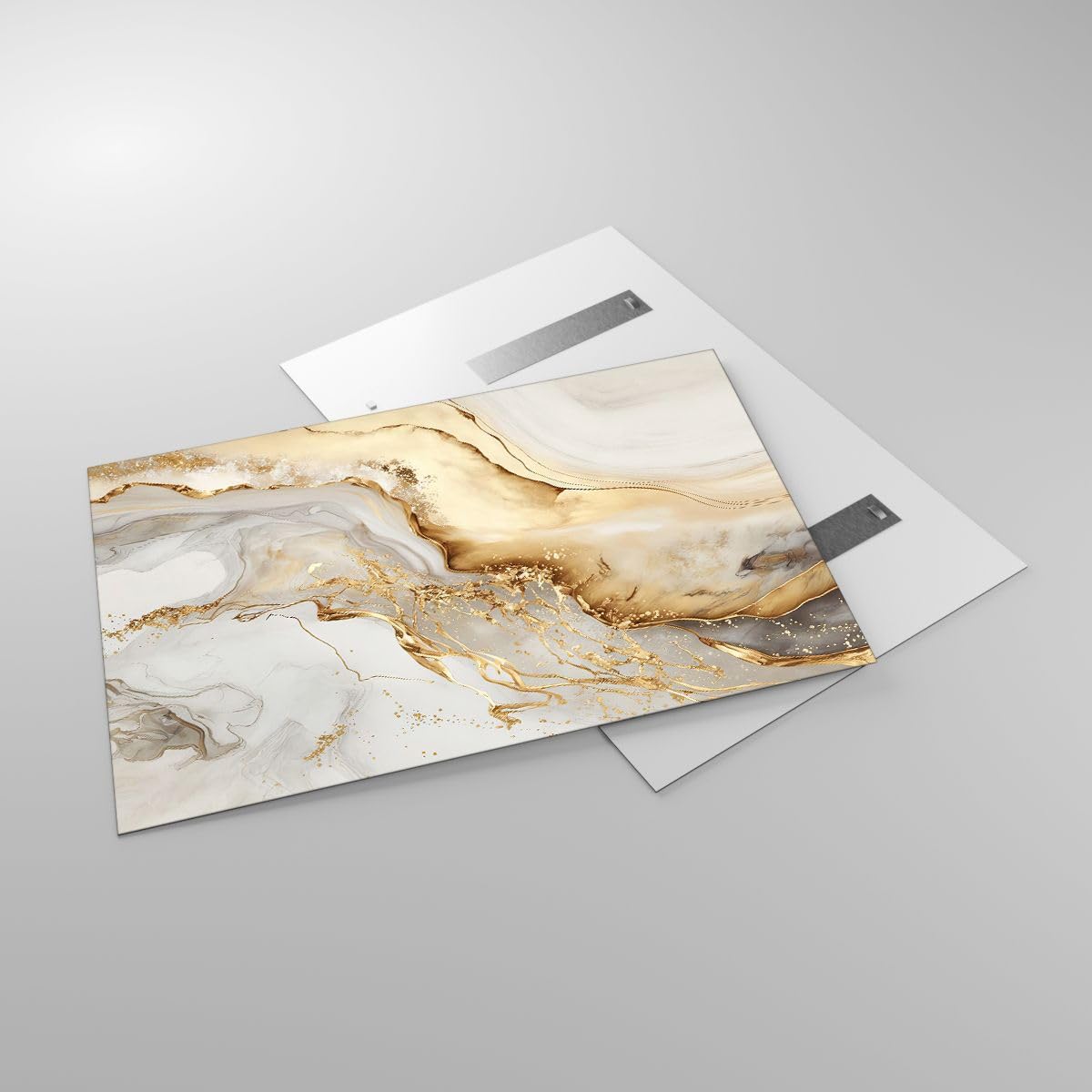 Vidrio Decorativo 120x80cm Moderno Horizontal Abstracto Pastel - 5730 | Mármol Glamour Elegante Cuadro sobre Vidrio Grande Arte mural Dormitorio Cuadros de Pared Impresión en Cristal ARTTOR